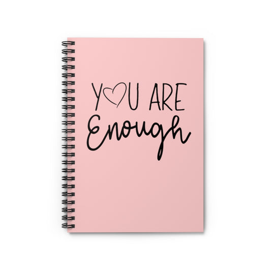 You are Enough notebook/journal. Soft Pink.