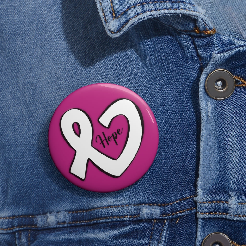 Hope Heart | Breast Cancer Awareness | Pin Buttons