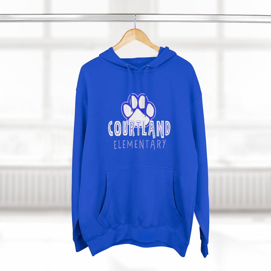 ADULT Pullover Hoodie | Courtland Elementary | Small Paw | Blue or Gray