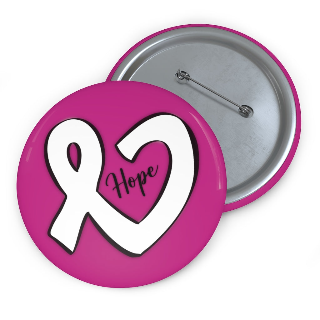 Hope Heart | Breast Cancer Awareness | Pin Buttons