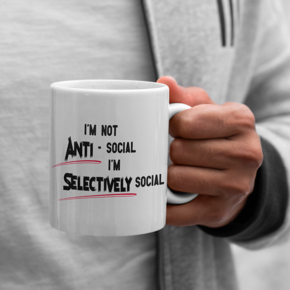 Anti Social Mug | Selectively Social Mug | Funny Mugs | Coffee Mug