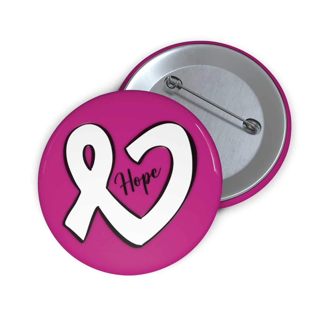 Hope Heart | Breast Cancer Awareness | Pin Buttons