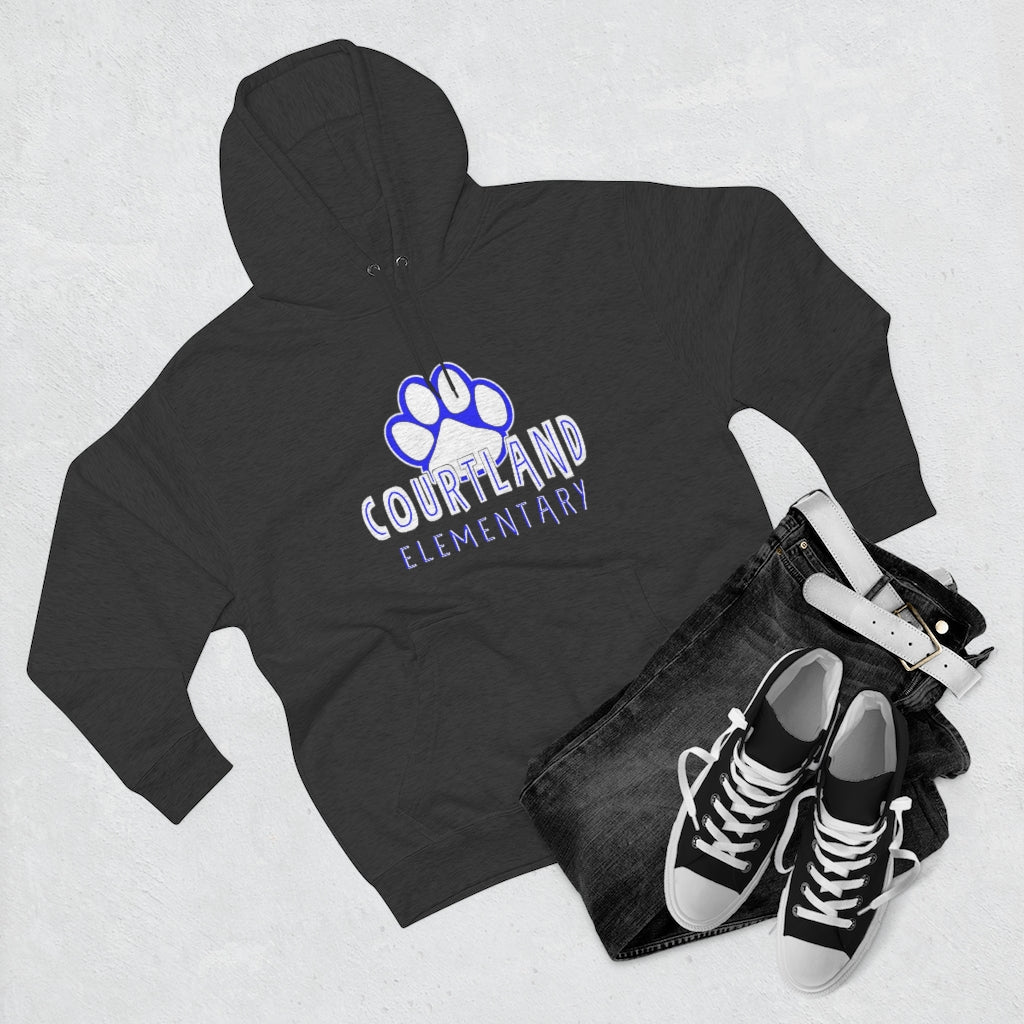 ADULT Pullover Hoodie | Courtland Elementary | Small Paw | Blue or Gray