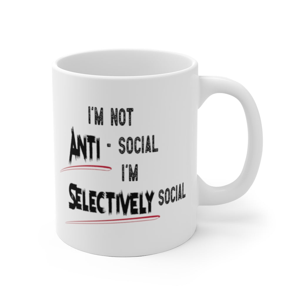 Anti Social Mug | Selectively Social Mug | Funny Mugs | Coffee Mug