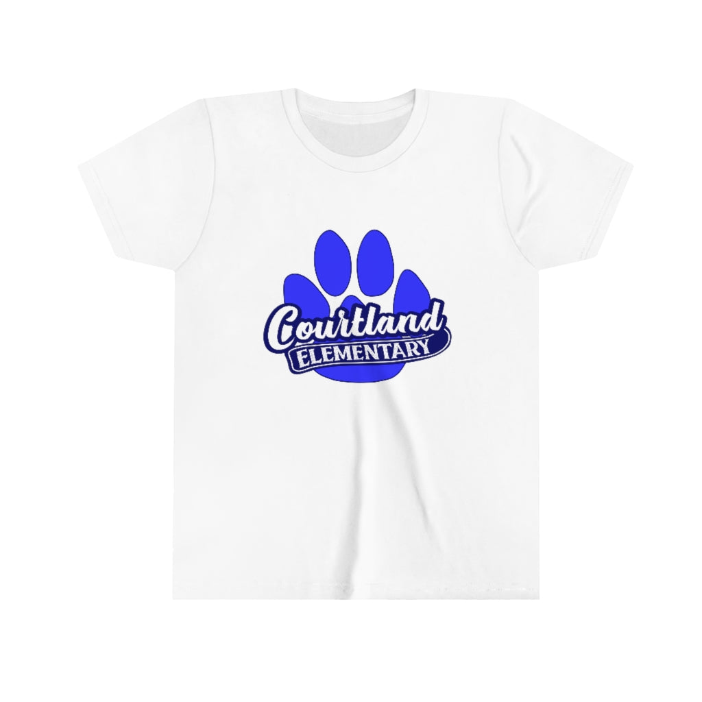 YOUTH Short Sleeve Tee | Large Courtland Paw | Blue or White