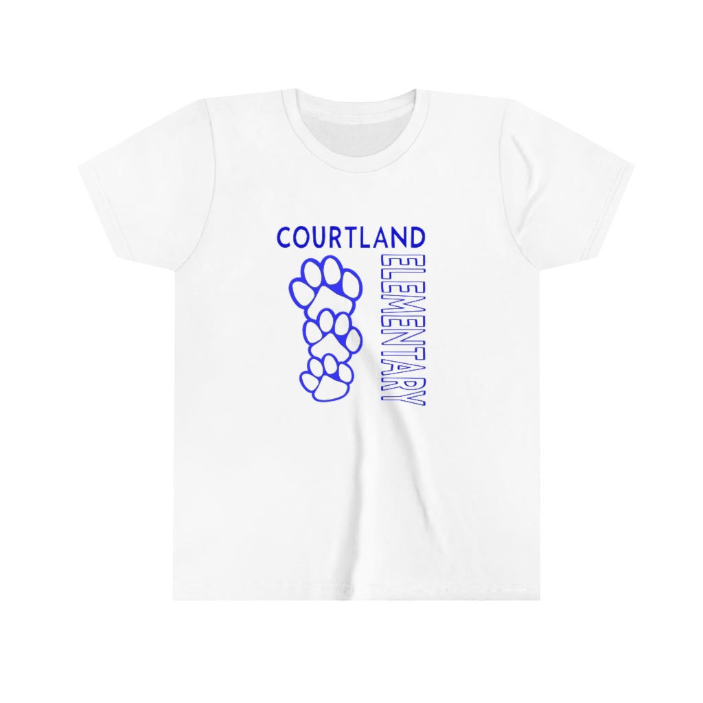 YOUTH Short Sleeve Tee | Vertical Cougar Paw | Gray or White