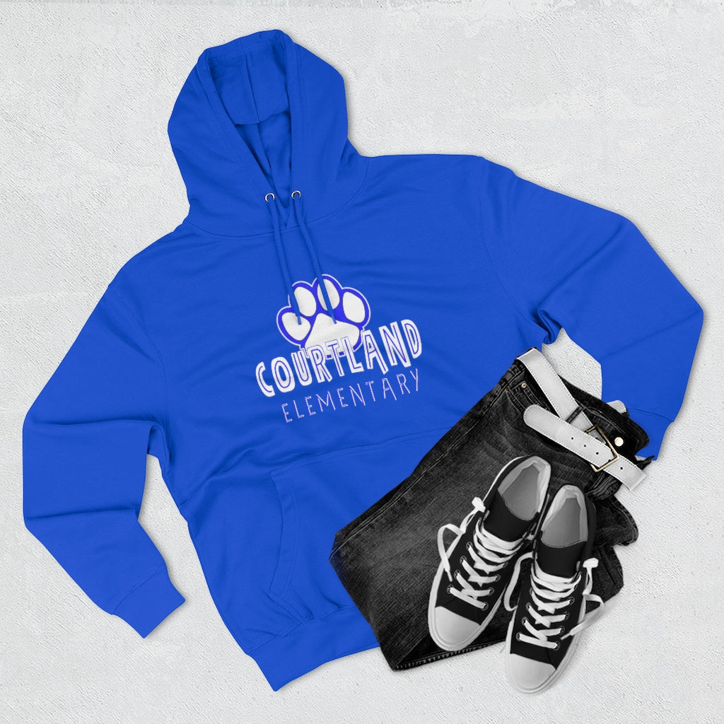 ADULT Pullover Hoodie | Courtland Elementary | Small Paw | Blue or Gray