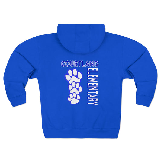 Full Zip Hoodie | Courtland Elementary | Blue or Oatmeal Heather