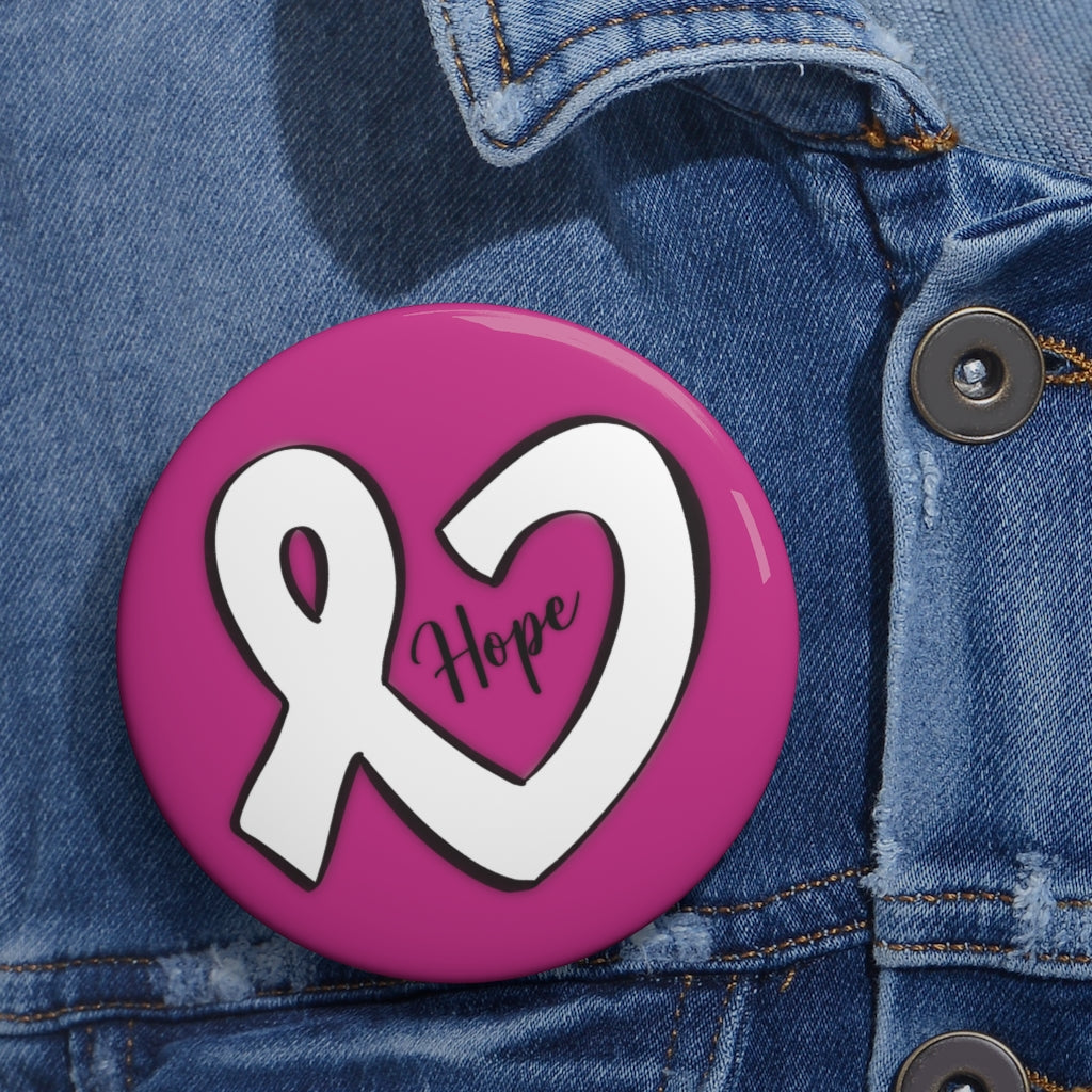 Hope Heart | Breast Cancer Awareness | Pin Buttons