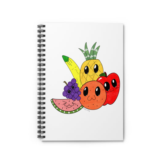 Fun Fruit with Faces Art Journal/Notebook. Art by artist Chelsea Long.