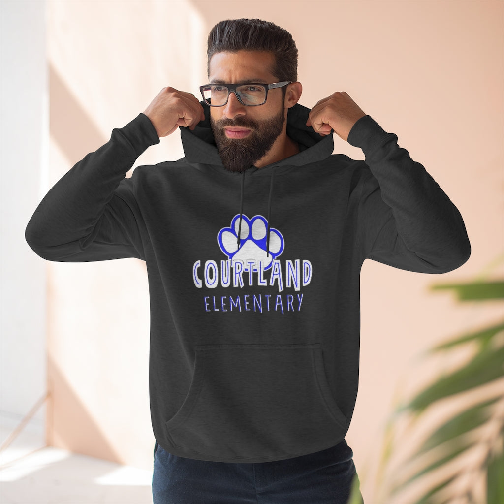 ADULT Pullover Hoodie | Courtland Elementary | Small Paw | Blue or Gray