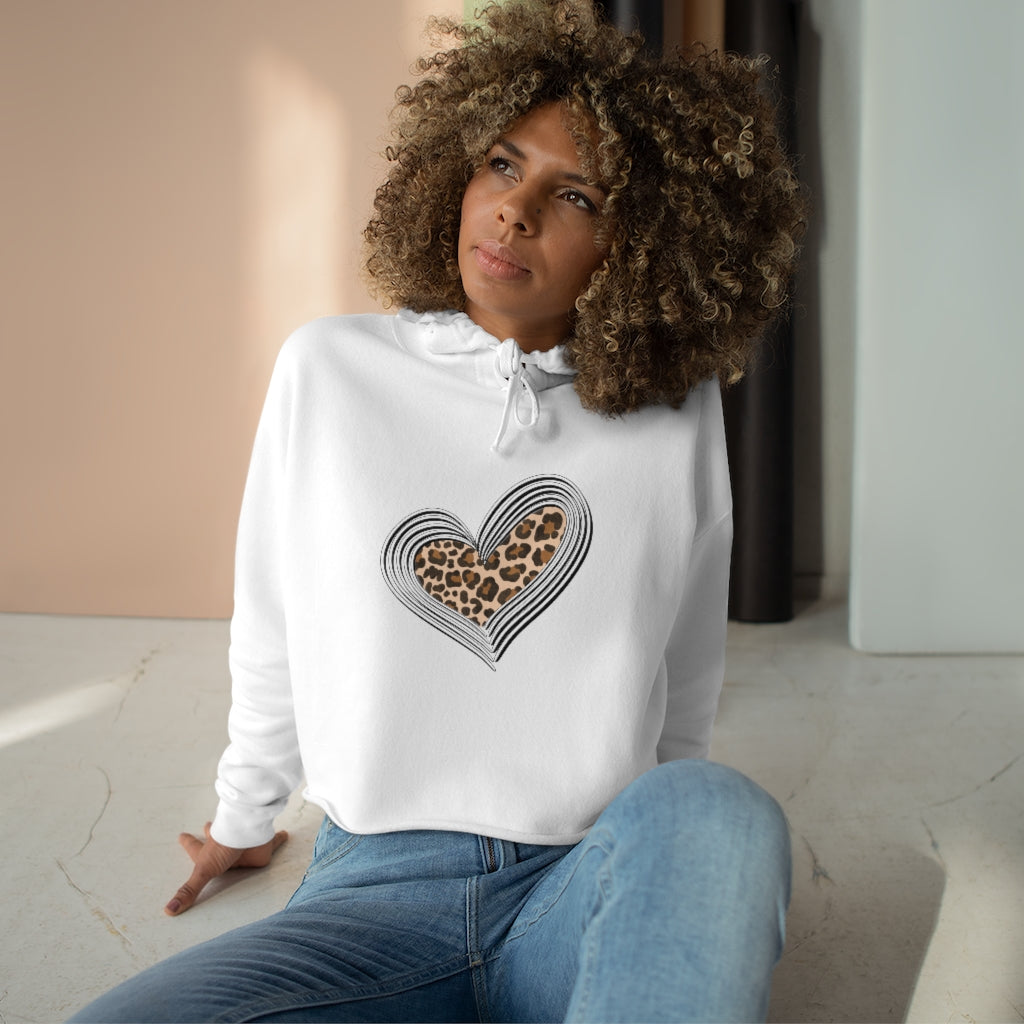 Cheetah Heart | Crop Hoodie