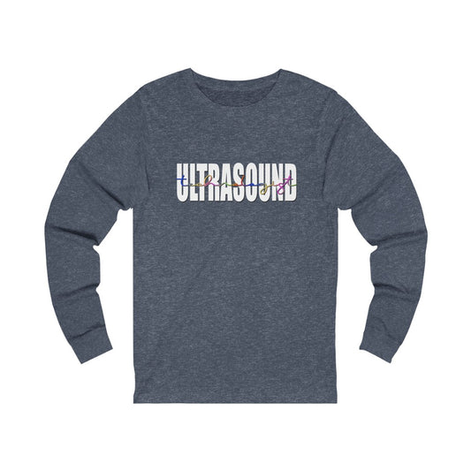 Ultrasound Technologist long sleeve tshirt. Heather navy.