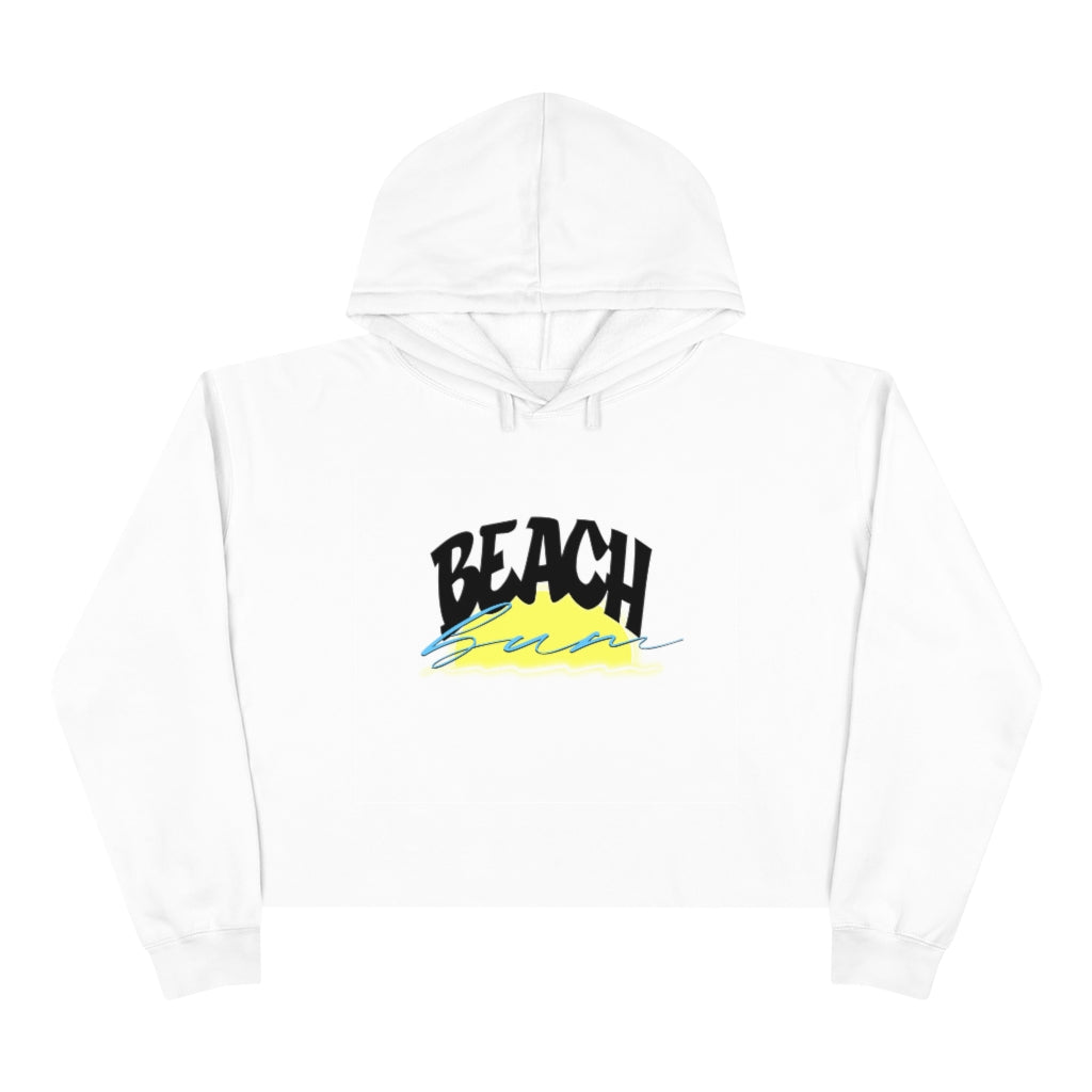 Beach Bum crop hoodie. White.