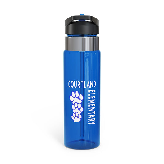 BLUE Sport Bottle | 20oz | VERTICAL PAWS | Courtland Elementary