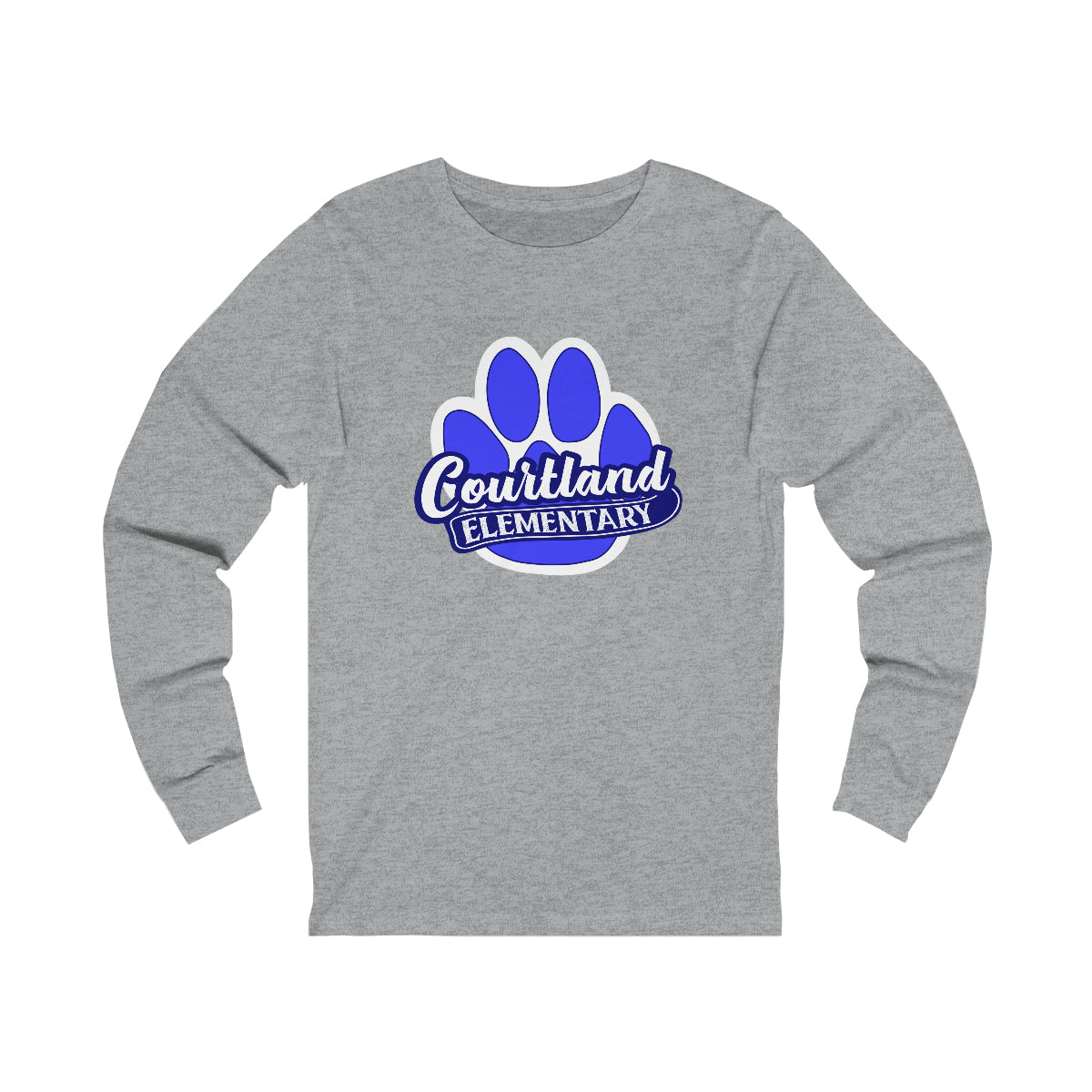 Long Sleeve Tee | Courtland Elementary | Large Paw | Gray