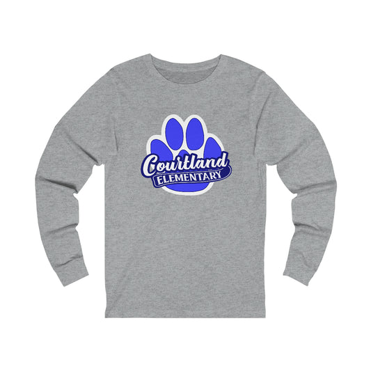 Long Sleeve Tee | Courtland Elementary | Large Paw | Gray