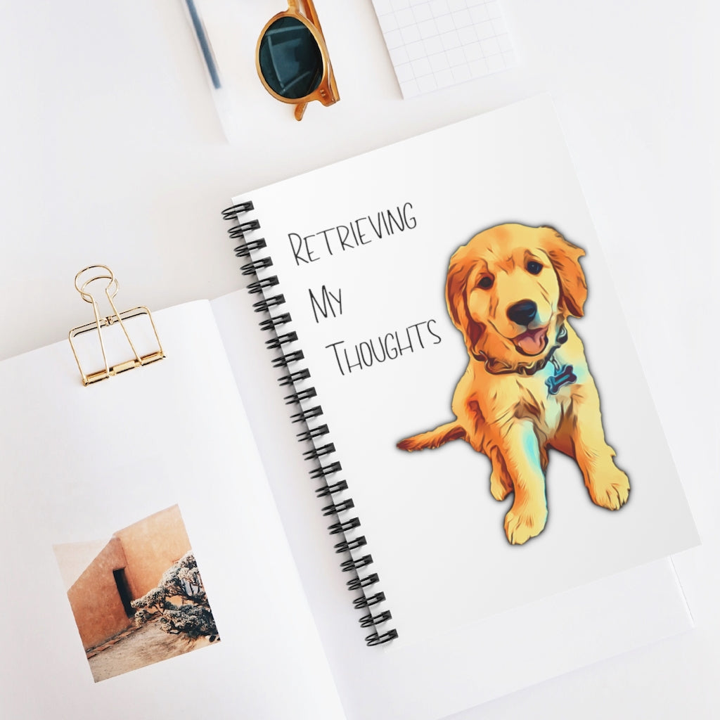 Retrieving my Thoughts | Golden Retriever | Spiral Notebook