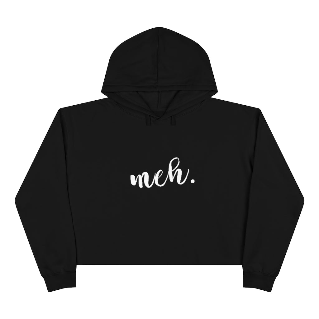 Meh. Crop top hoodie. Black