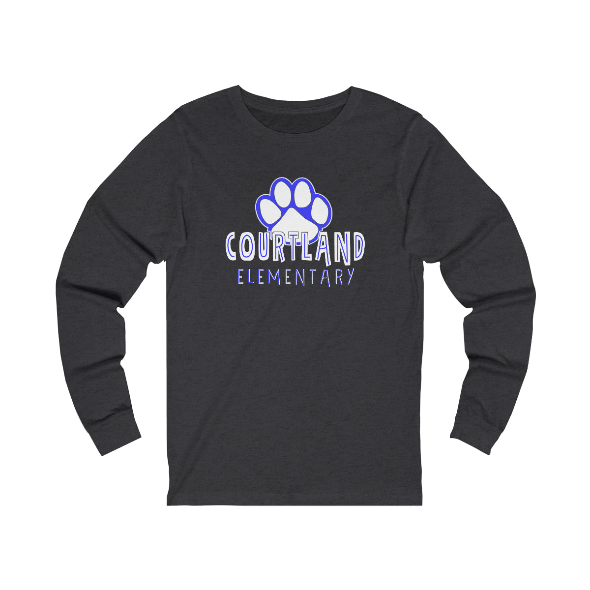 Long Sleeve Tee | Courtland Elementary | White, Gray, Charcoal Gray