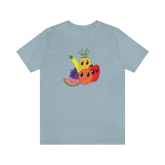 Fun Fruit Tshirt. Light Blue.