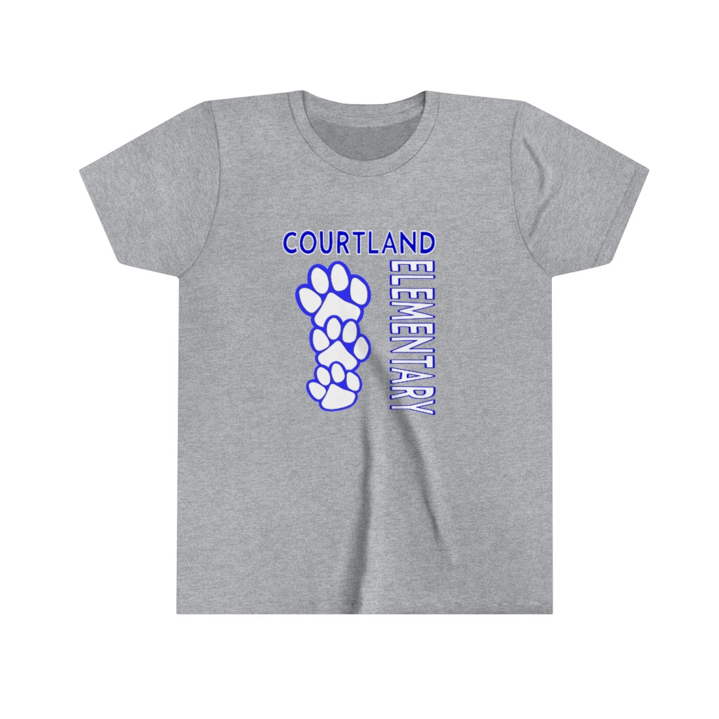 YOUTH Short Sleeve Tee | Vertical Cougar Paw | Gray or White