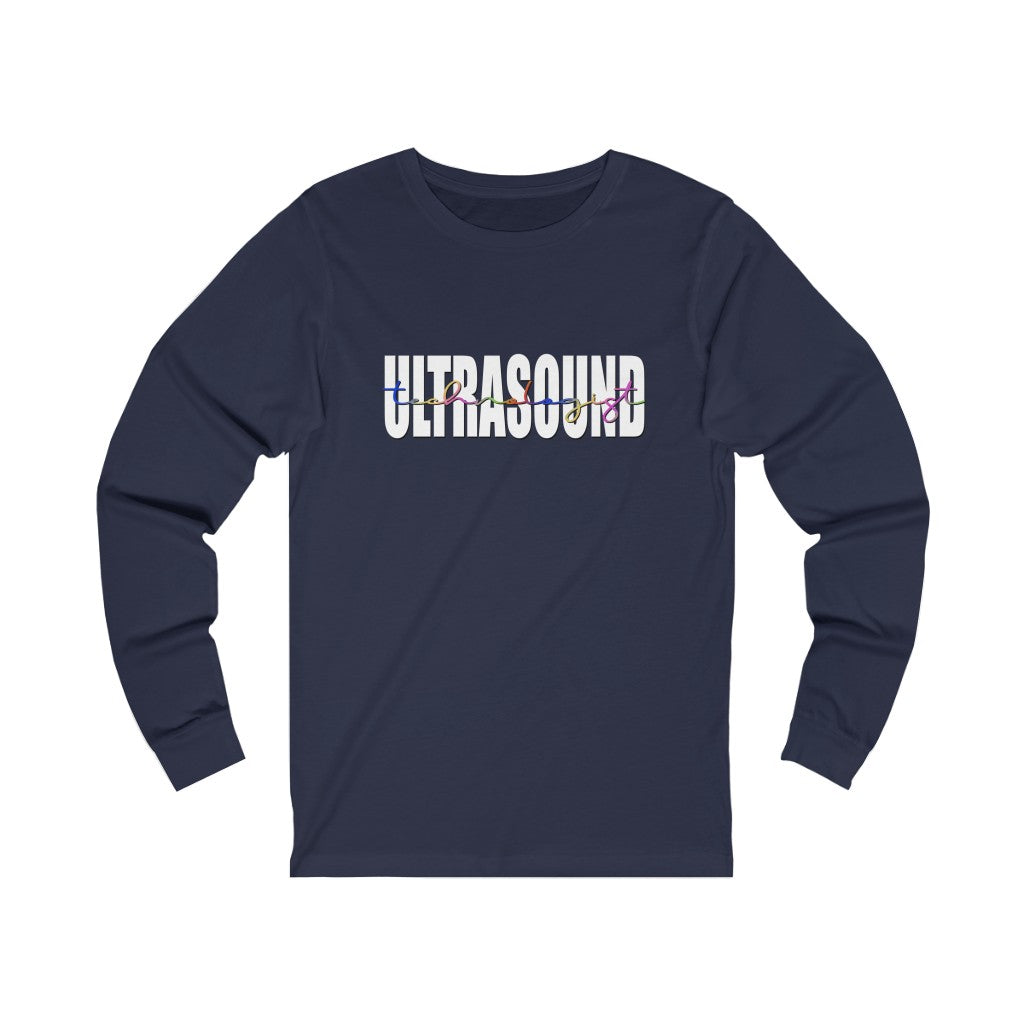 Ultrasound Technologist long sleeve tshirt. Navy.