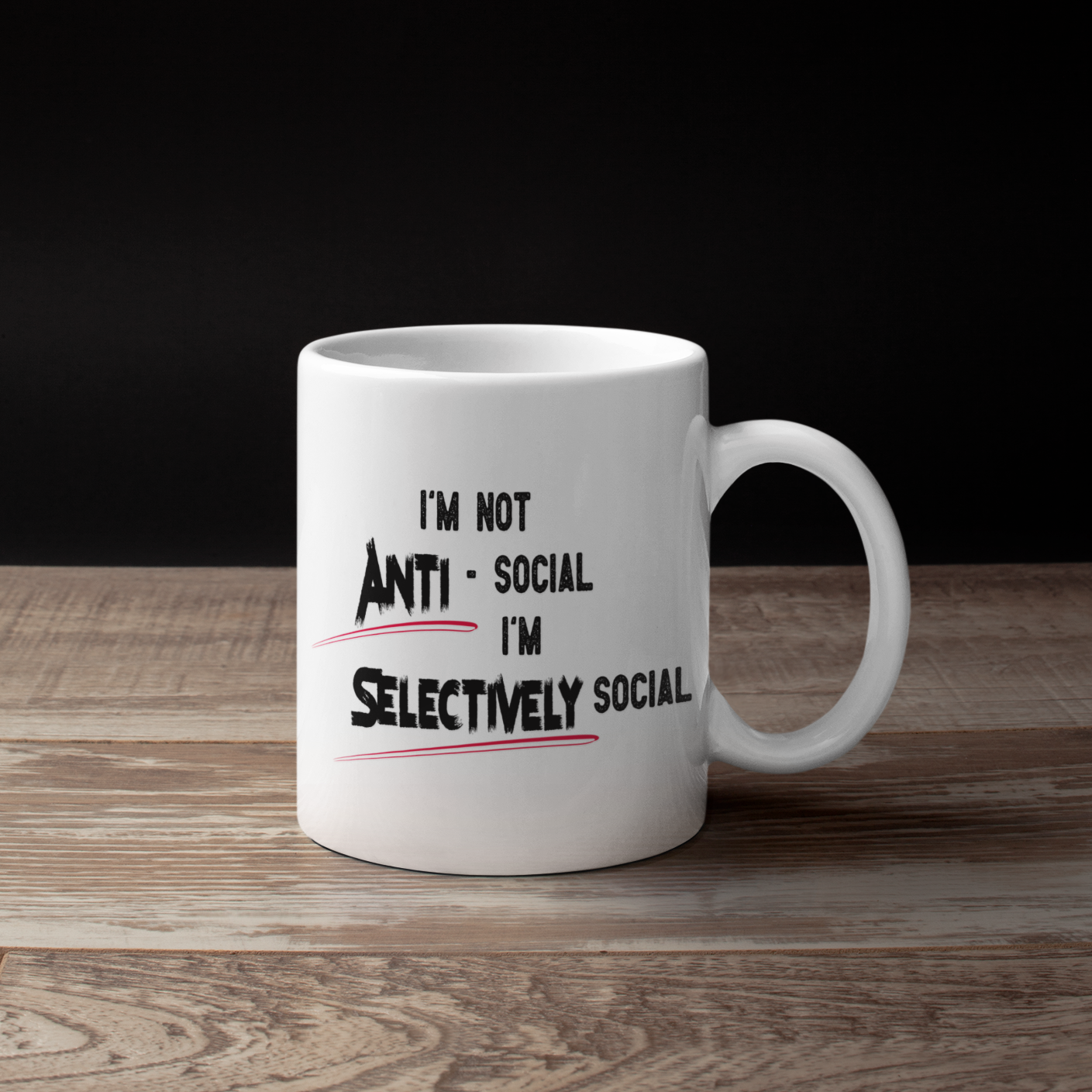 Anti Social Mug | Selectively Social Mug | Funny Mugs | Coffee Mug