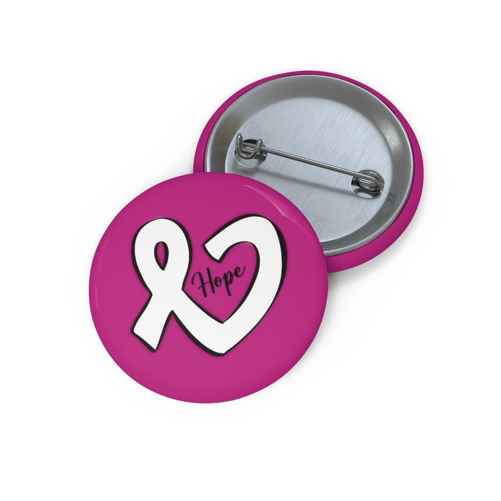 Hope Heart | Breast Cancer Awareness | Pin Buttons