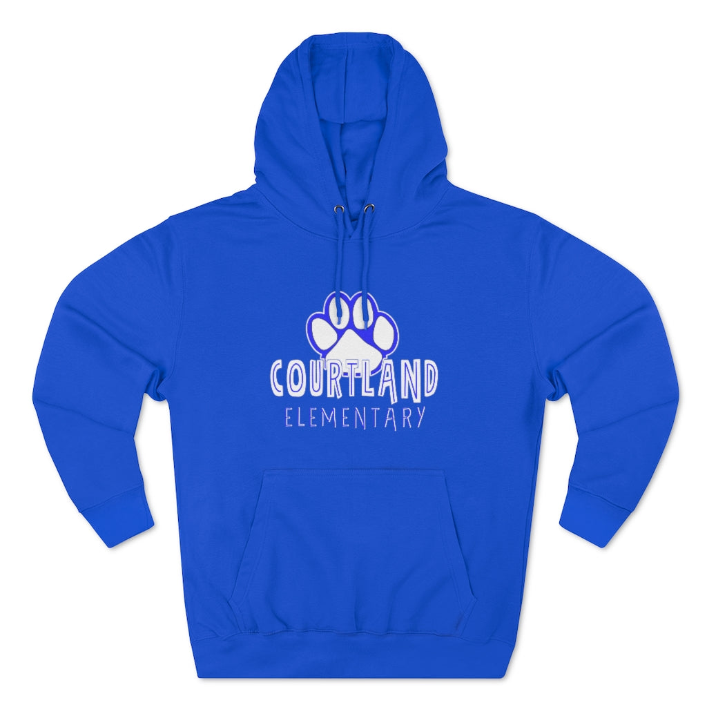 ADULT Pullover Hoodie | Courtland Elementary | Small Paw | Blue or Gray