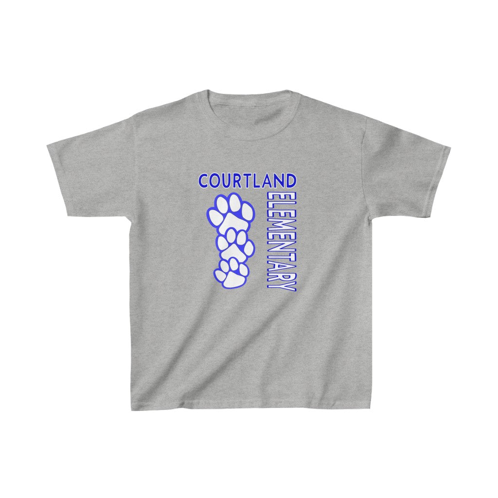 YOUTH Short Sleeve Tee | Vertical Cougar Paw | White or Gray (XS)