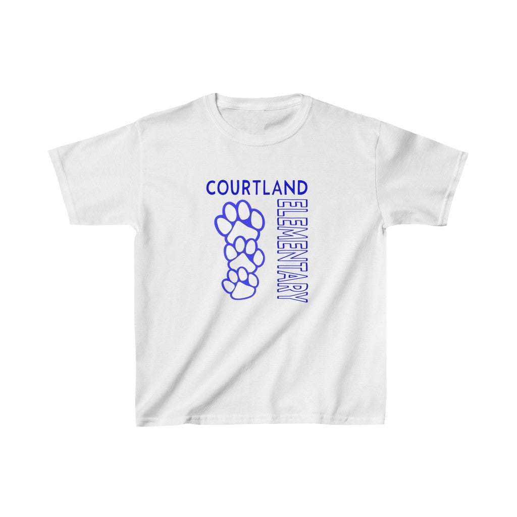 YOUTH Short Sleeve Tee | Vertical Cougar Paw | White or Gray (XS)